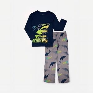 Wonder Nation Shark Pajama Set - Navy and Gray